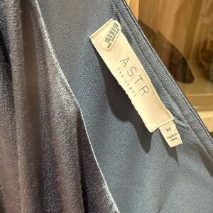 ASTR Blue Dress with stunning side cut out Like New! Long and sleek!